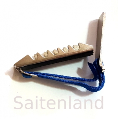 Catfish-640511, Metall vernickelt mit blauem Textilband, für Klassikgitarren